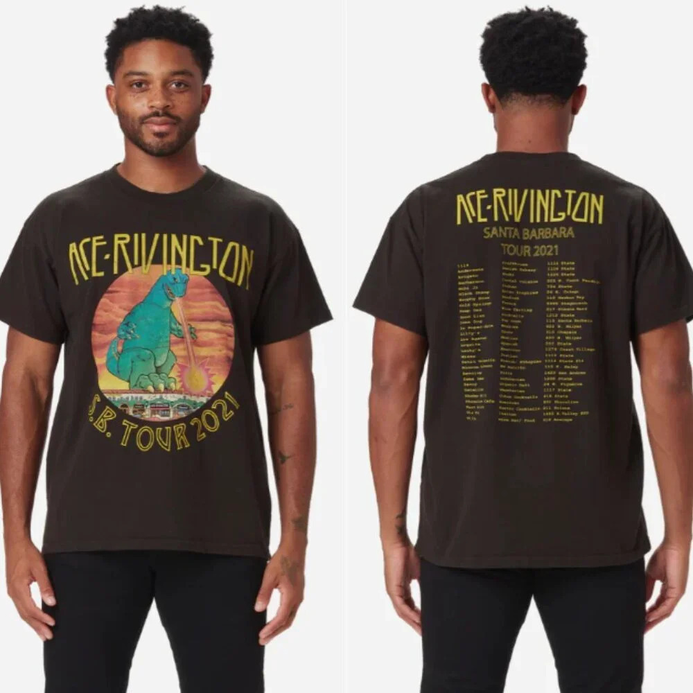 Ace Rivington Brown Graphic Short Sleeve Crewneck T-Shirt - 29292